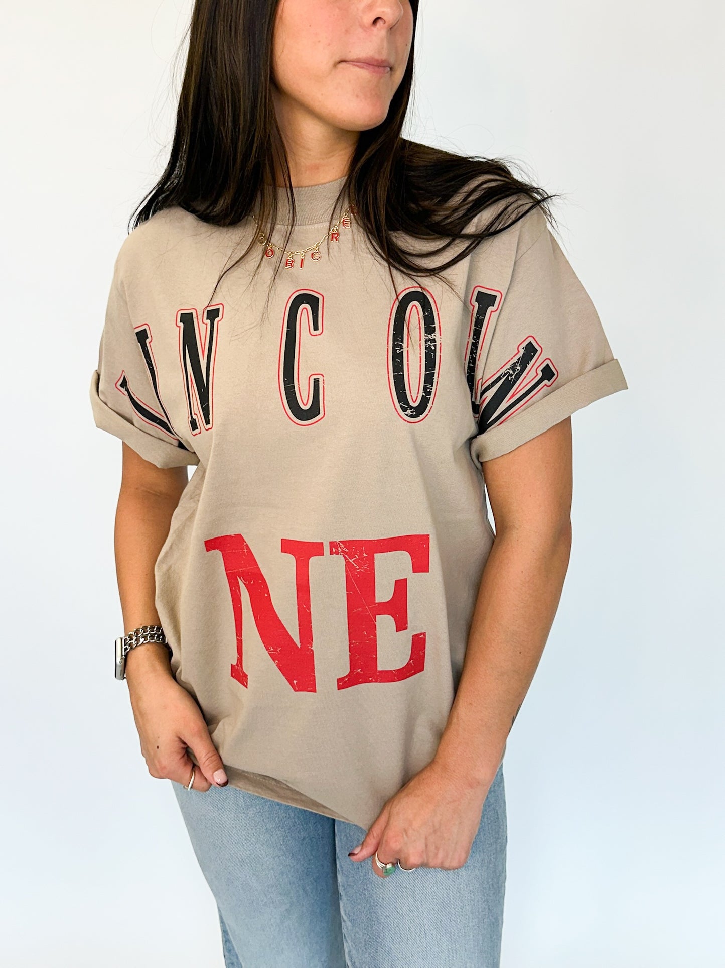 LINCOLN NE Heavyweight Tee - Sand