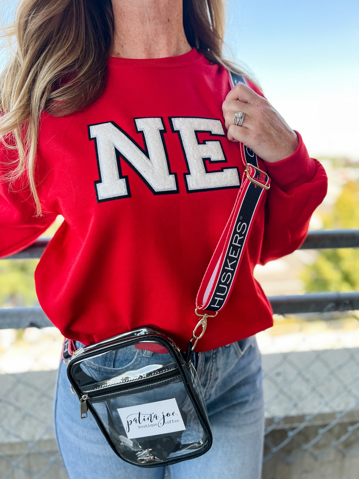 GO HUSKERS Clear Crossbody