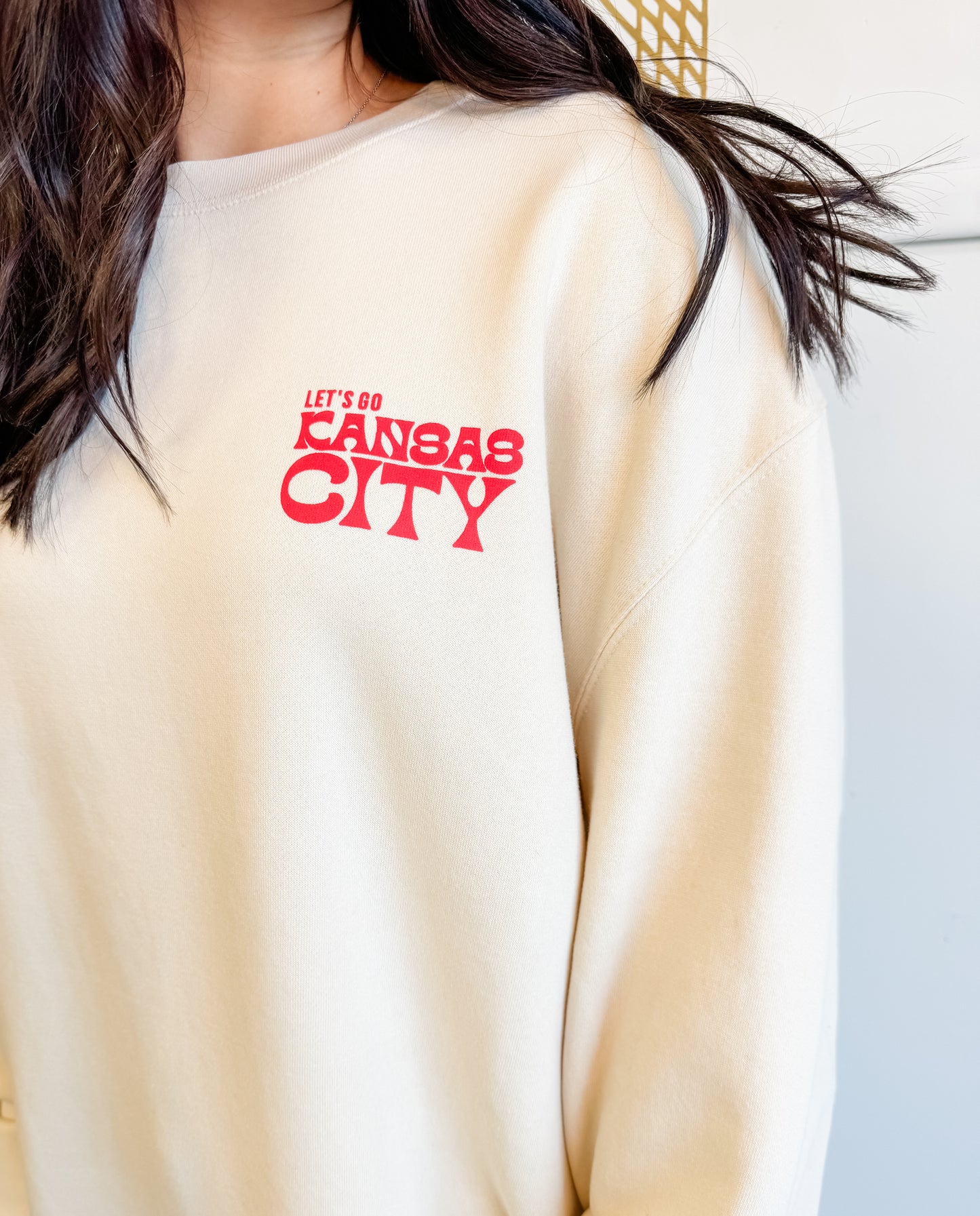 Let’s Go Chiefs Crew or Hoodie - Bone PREORDER