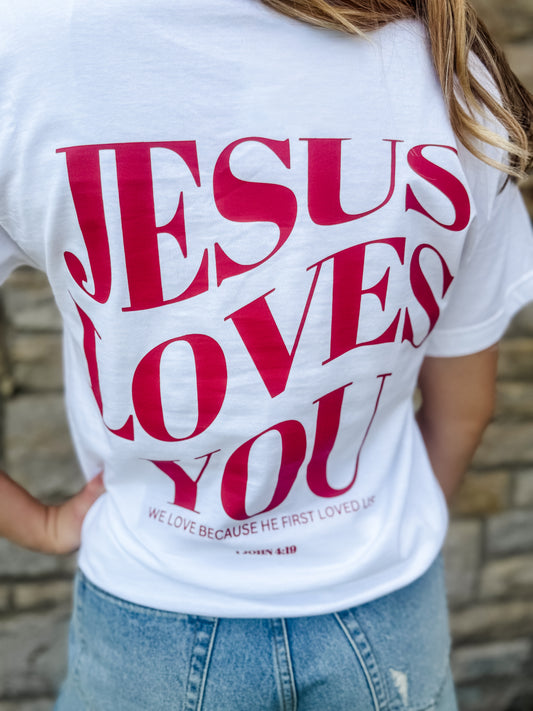 Jesus Loves You Premium Tee - White
