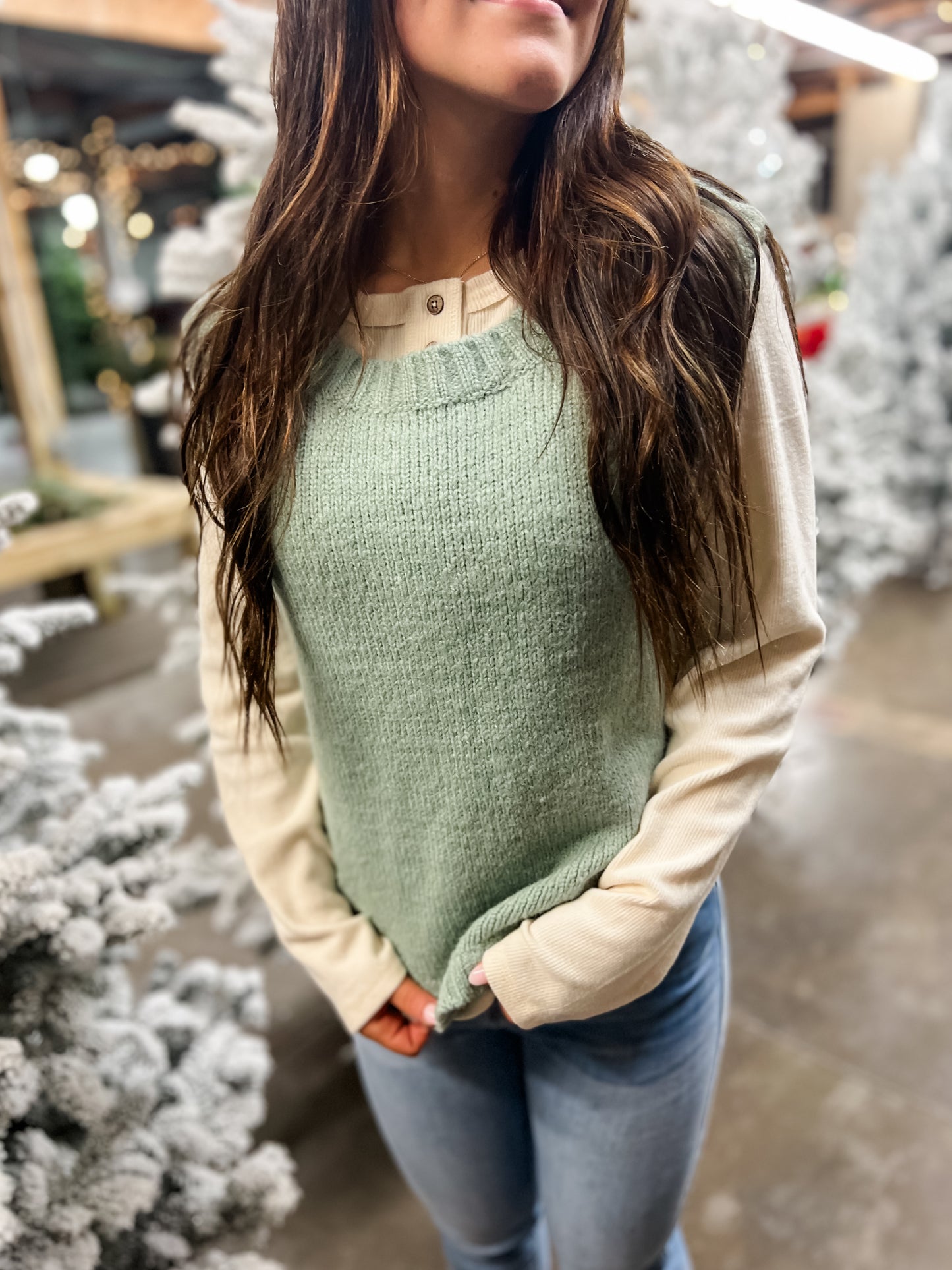 Belina Sleeveless Sweater - Mint