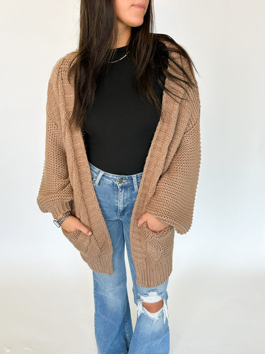 Wondering Why Cable Knit Cardigan