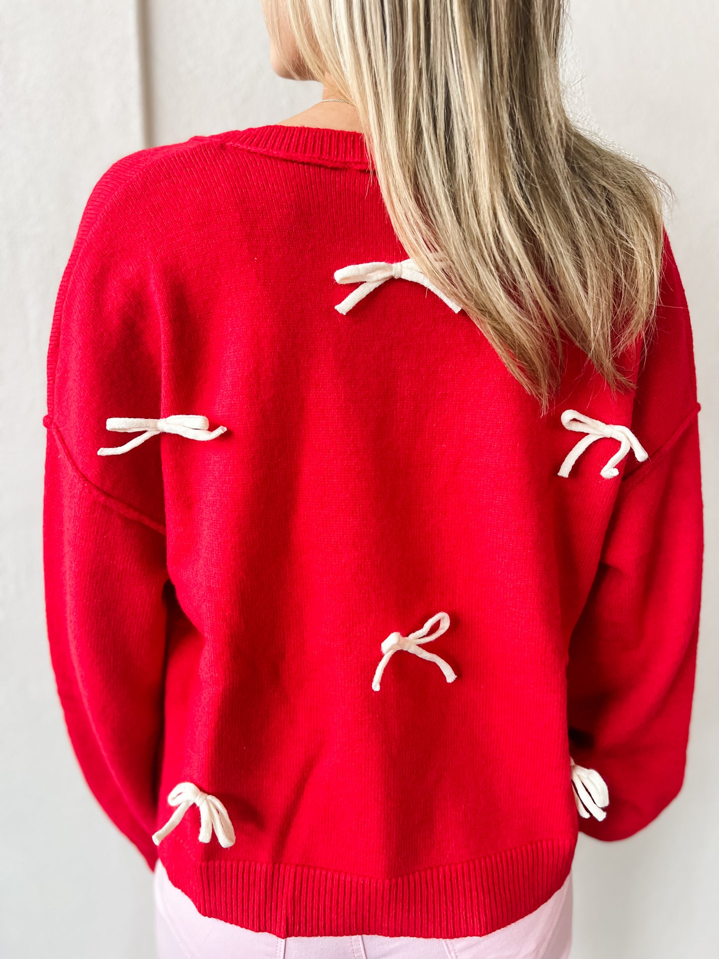 Sweet Bows Cardigan - Red