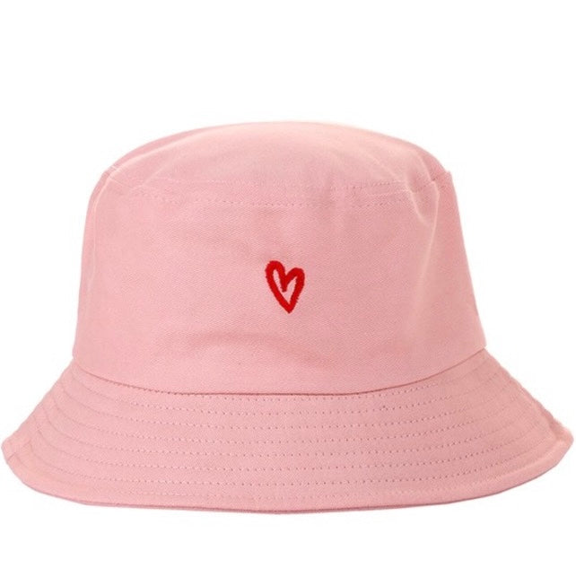 Lil Heart Bucket Hat - Dusty Blush