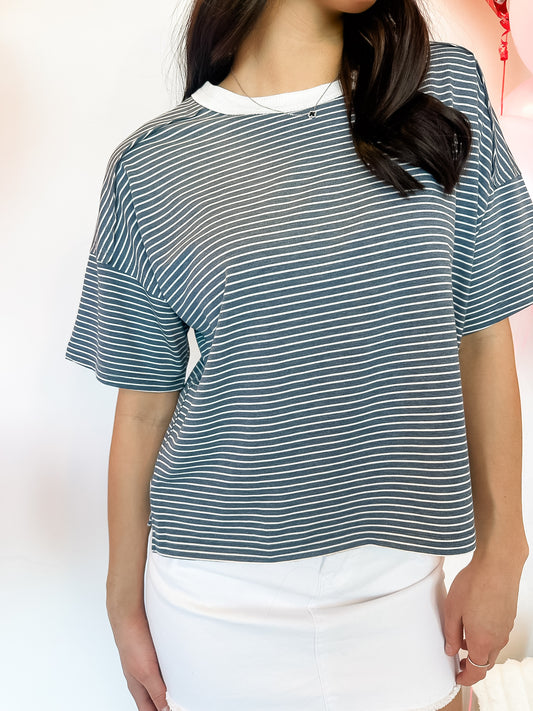 Blue Horizon Striped Top