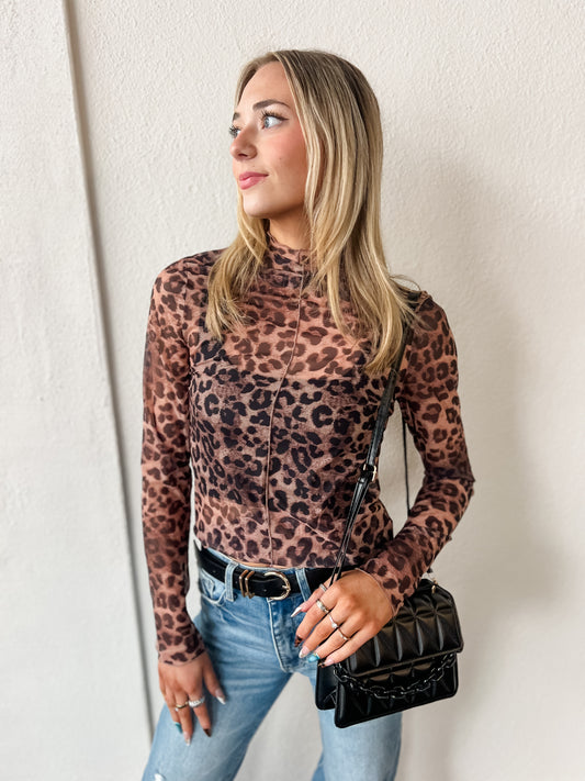 Audrey Sheer Leopard Top