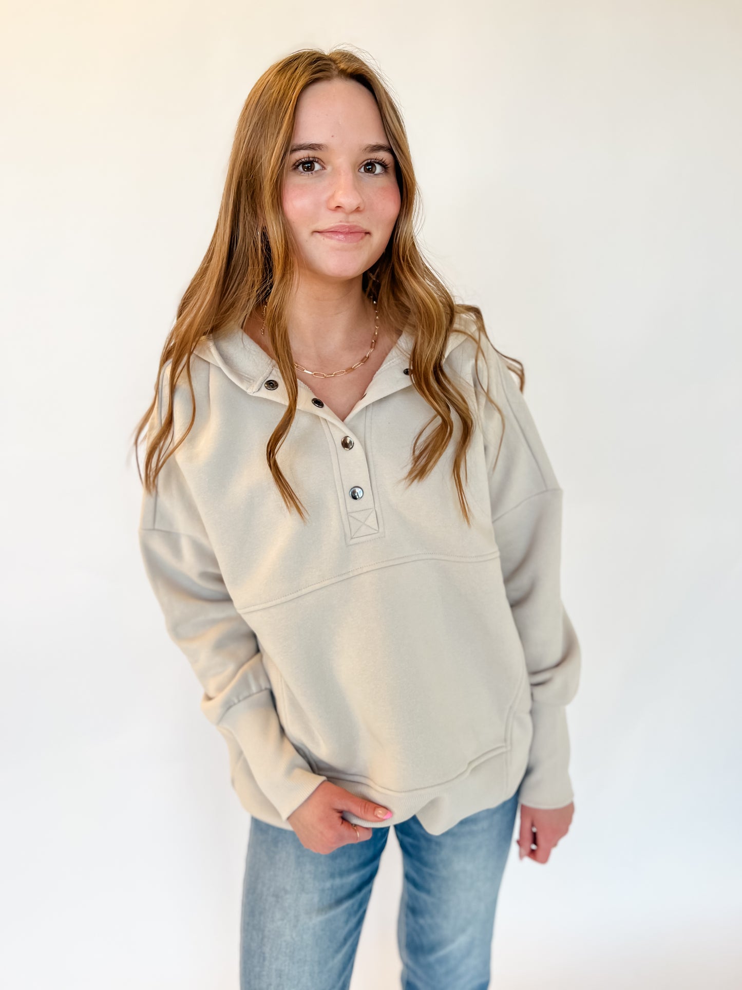 Passed Me By Pullover - Sand Beige
