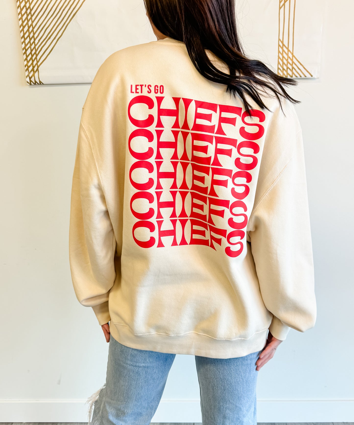 Let’s Go Chiefs Crew or Hoodie - Bone PREORDER