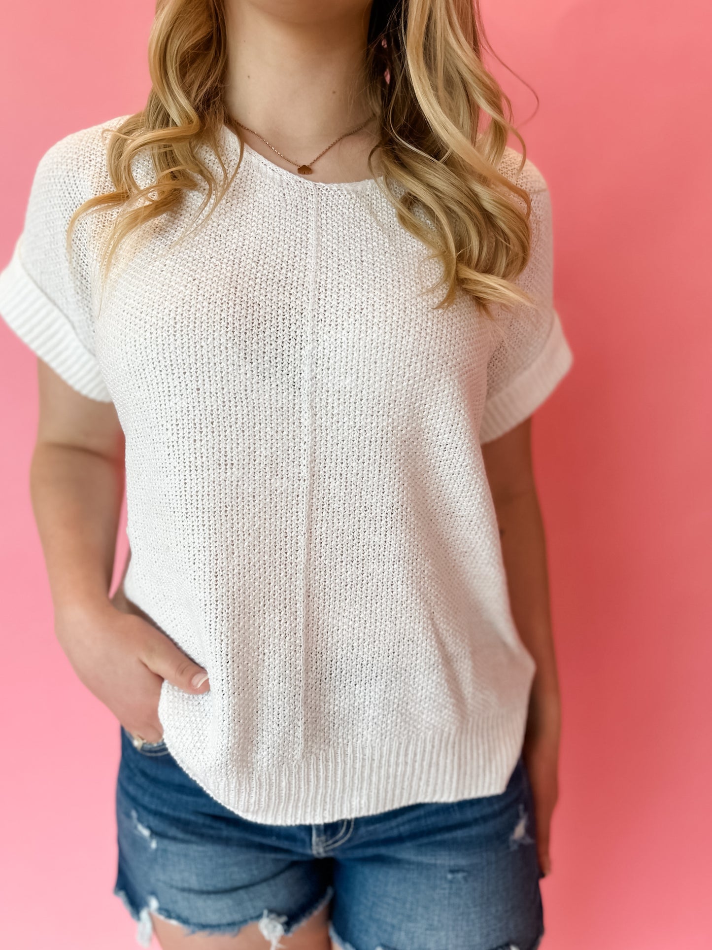 Lynnie Knit Short Sleeve - Milk