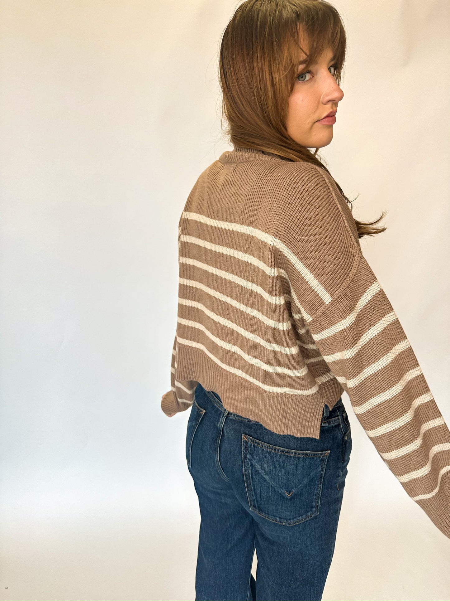 Maple Cream Striped Sweater