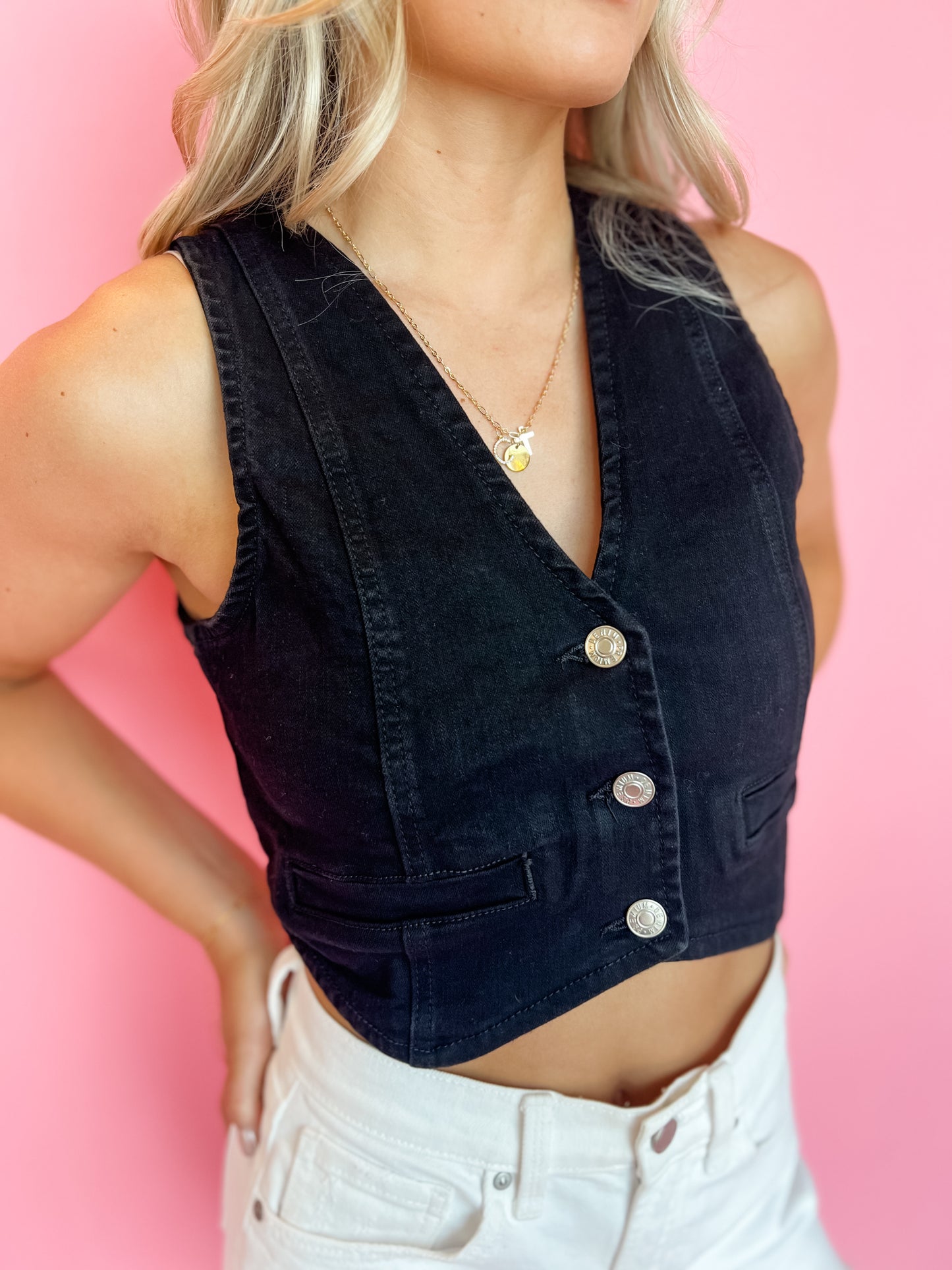 Victoria Denim Vest Top