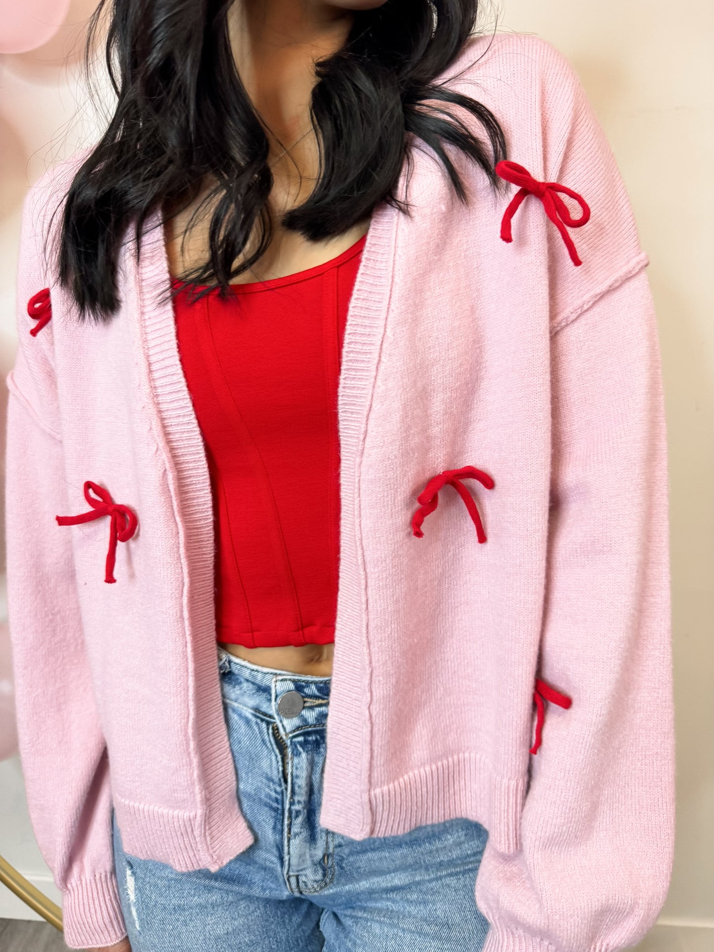 Sweet Bows Cardigan - Pink