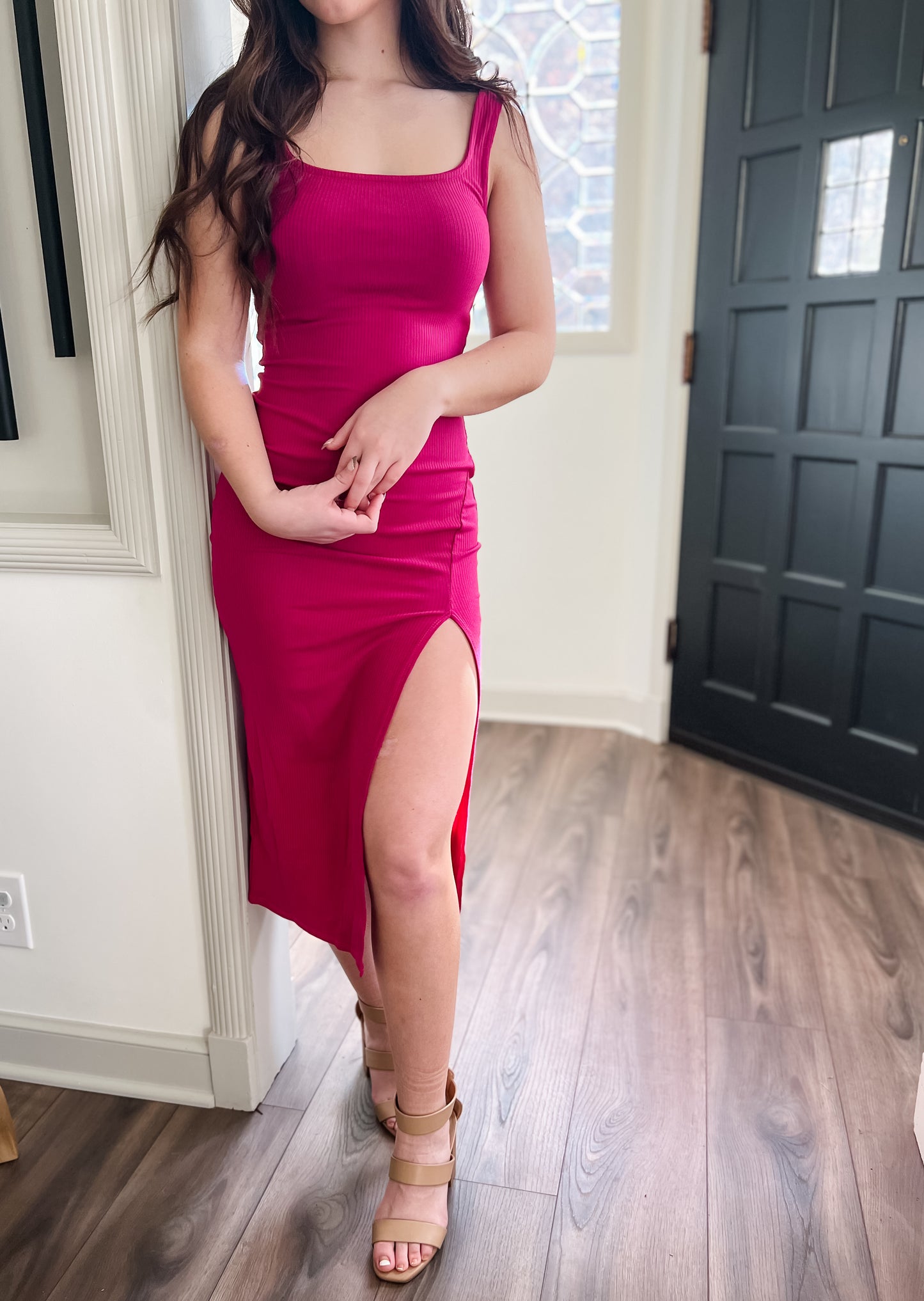All of the Time Midi Dress - Magenta