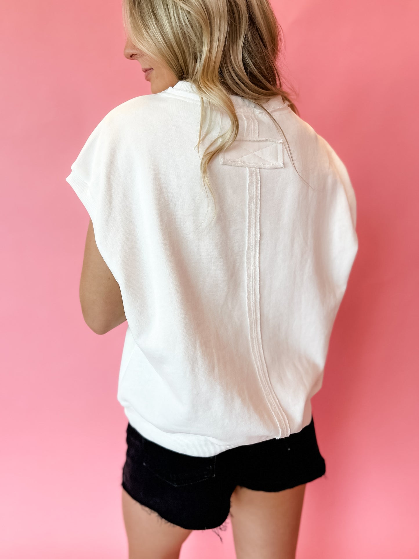 Drawing Board Cap Sleeve Crew - Ivory