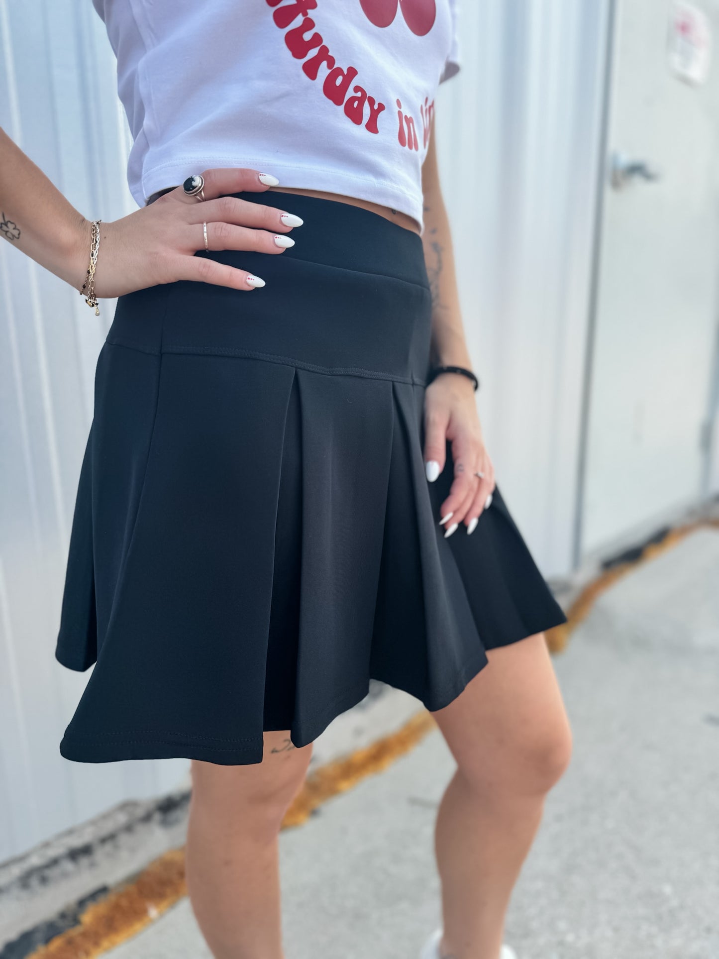 Presley Pleated Skirt - Black