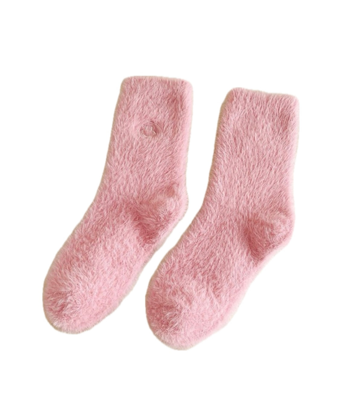 Small Smiley Fuzzy Socks - Pink