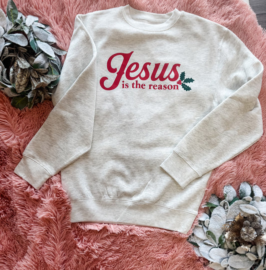 Jesus Is The Reason Crew - Heathered Oat