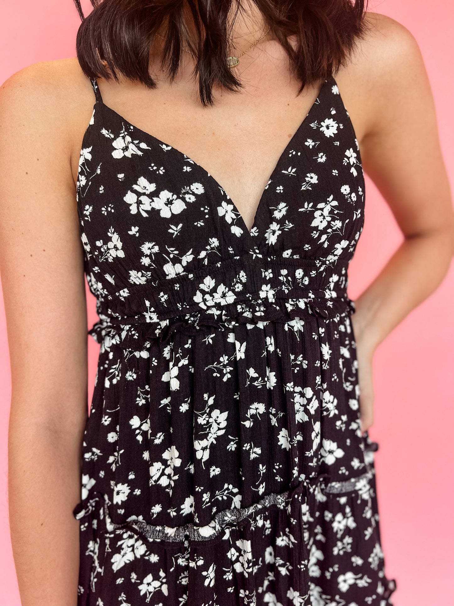 Sydney Floral Mini Dress - Black