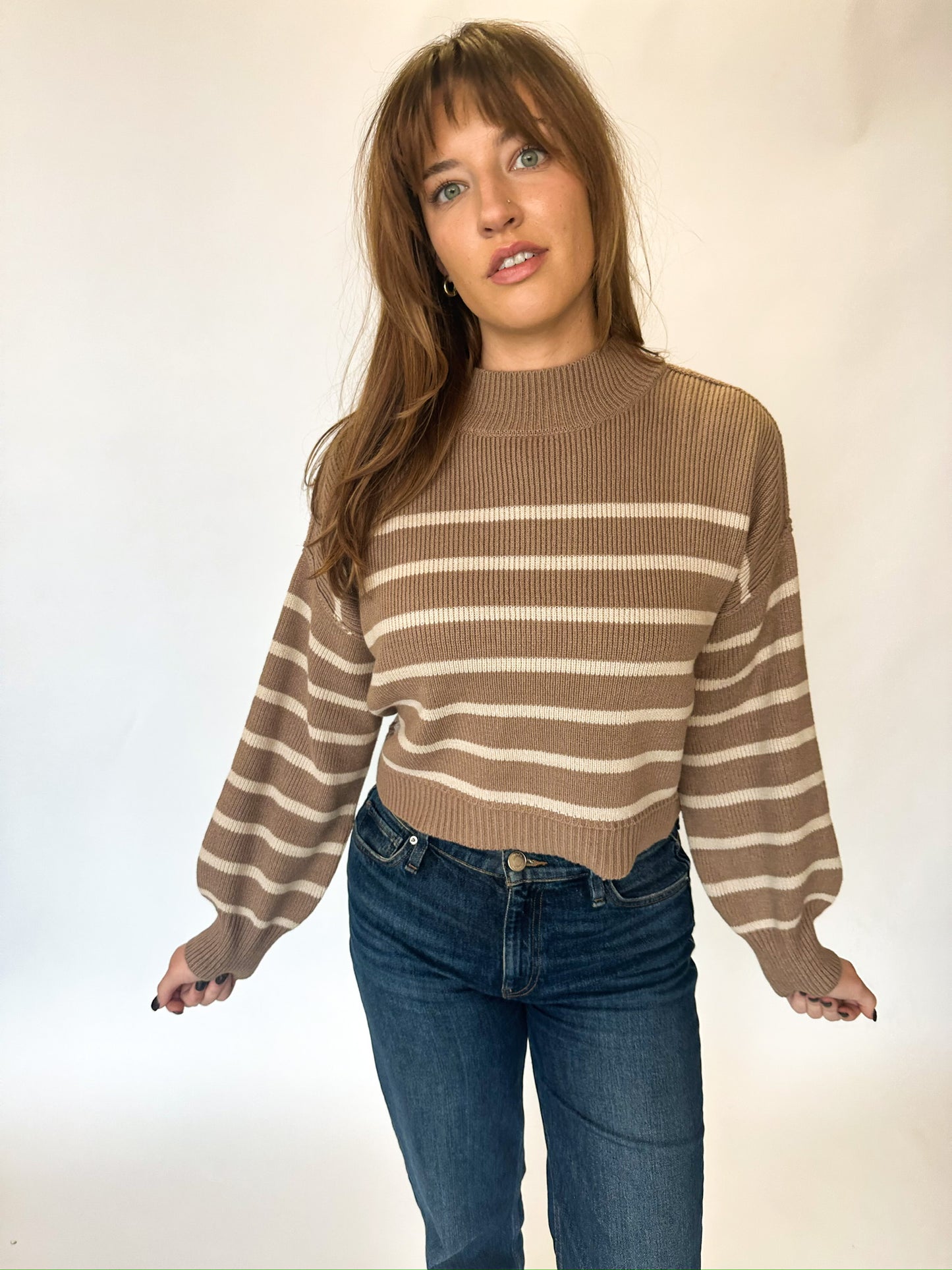Maple Cream Striped Sweater