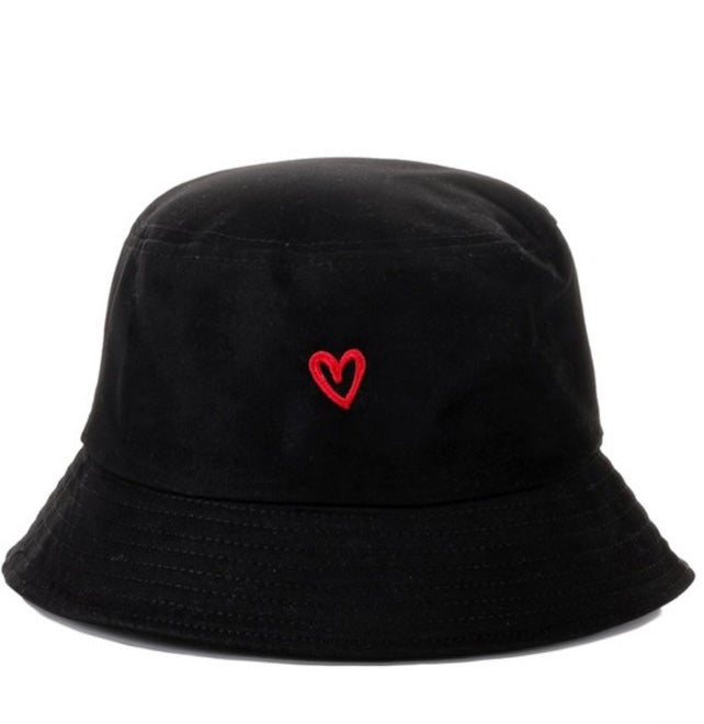 Lil Heart Bucket Hat - Black