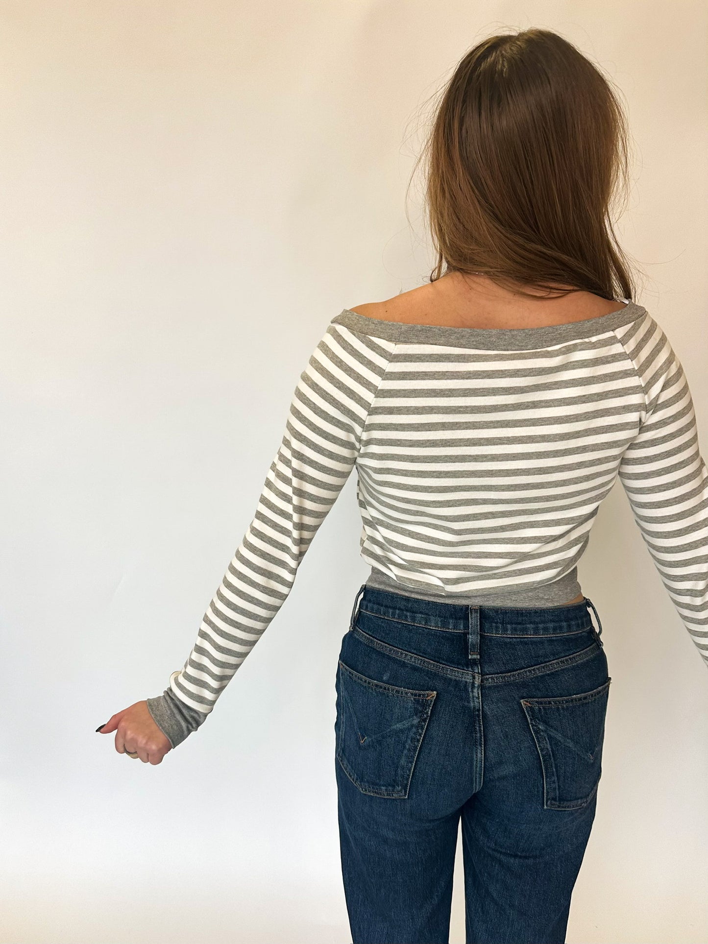 Grey Horizon Striped Top