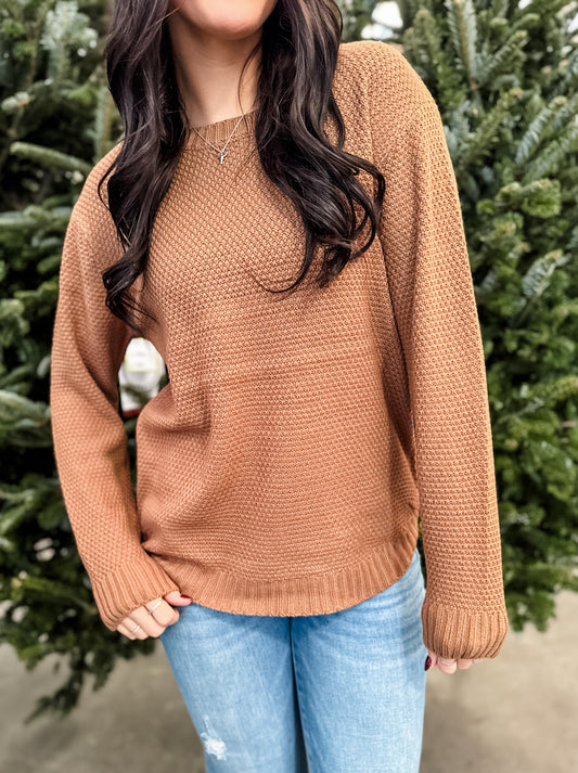 Marianna Knit Sweater - Deep Camel