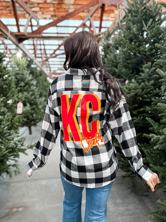 KC Flannel - Black & White Plaid