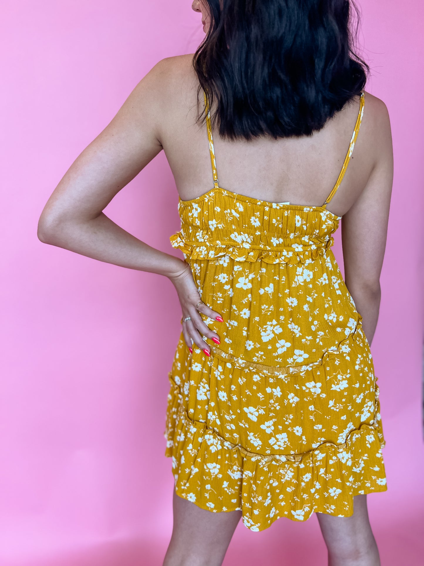 Sydney Floral Mini Dress - Yellow