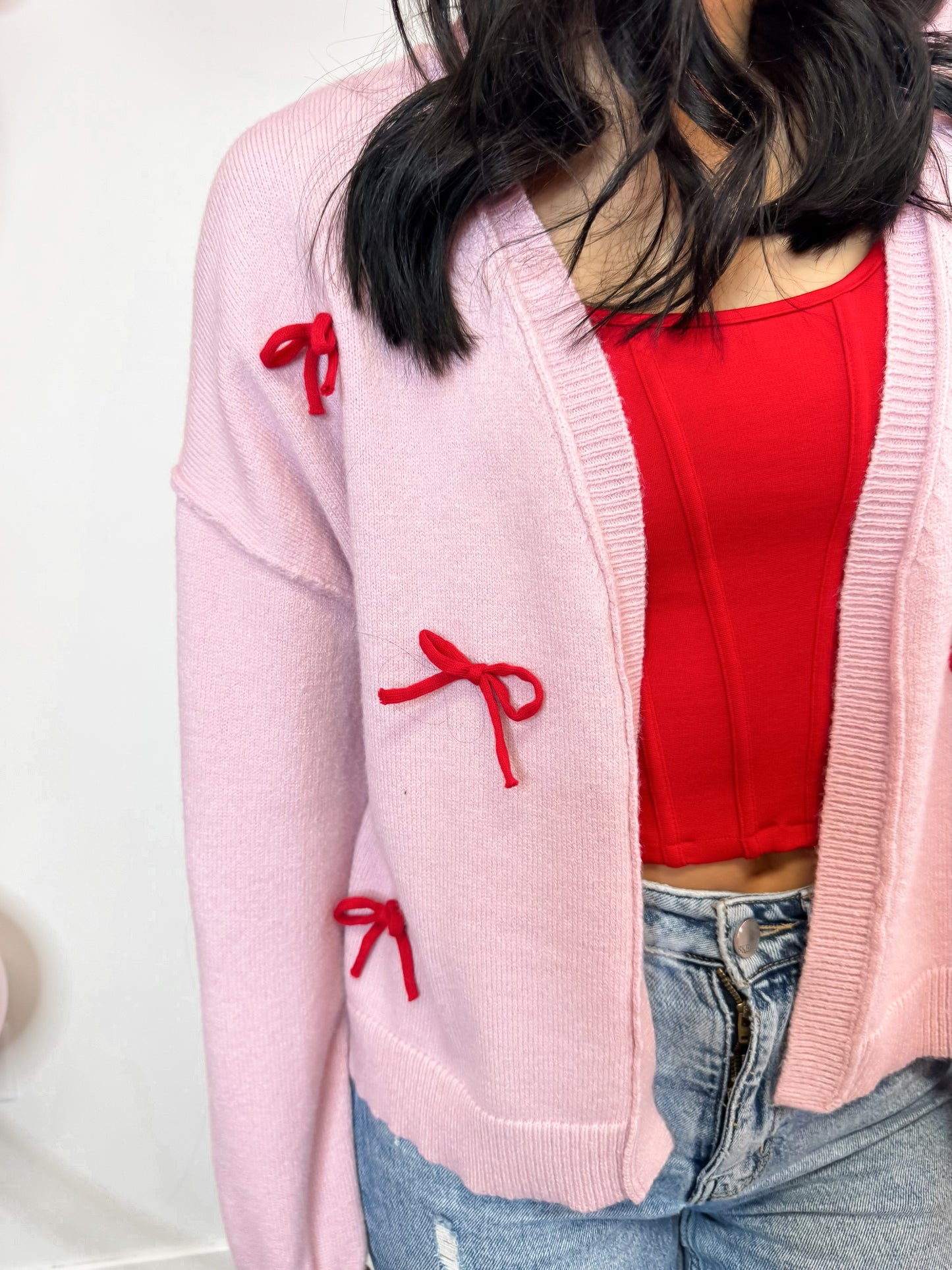 Sweet Bows Cardigan - Pink