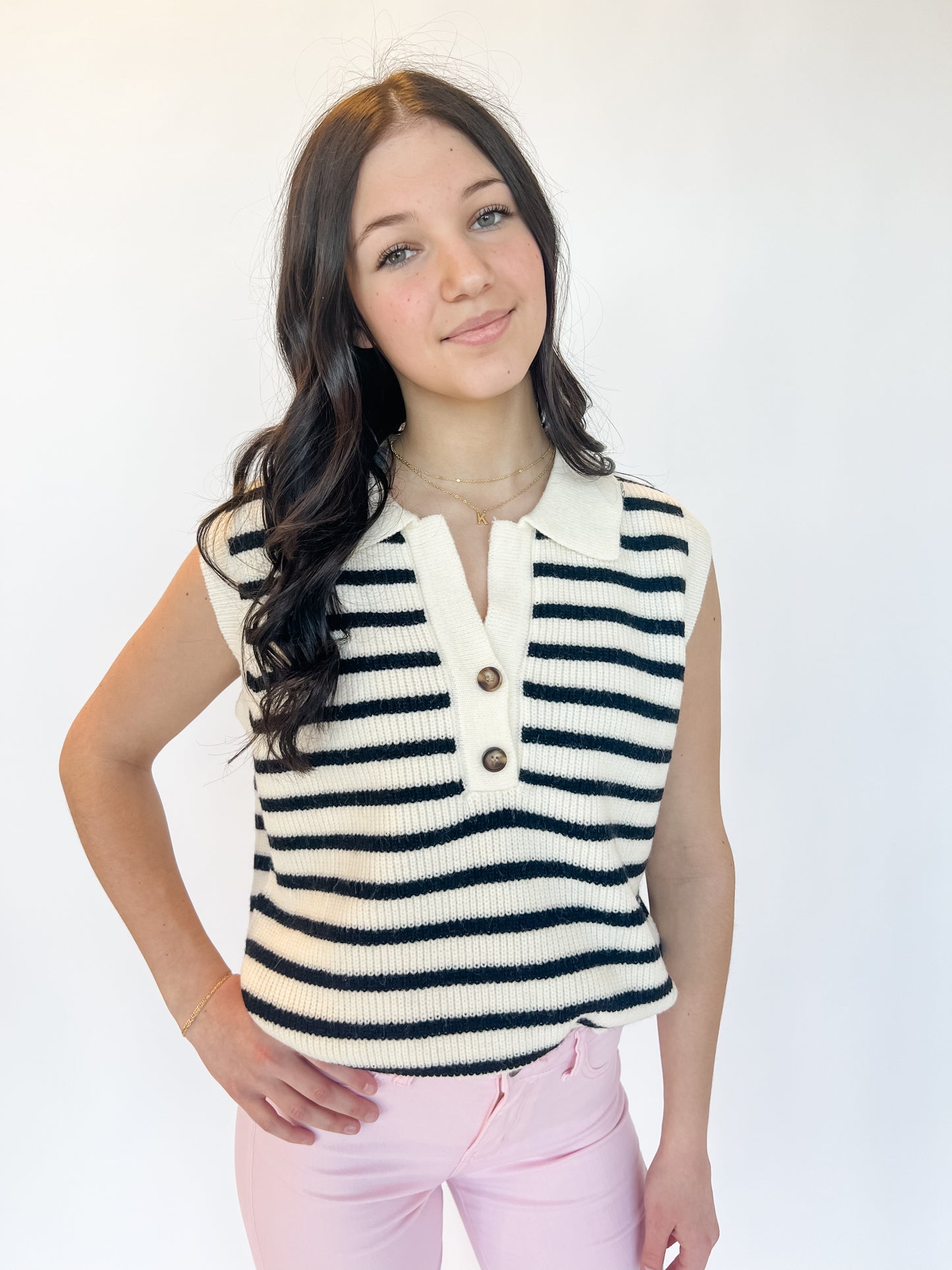 Emmie Striped Sweater Vest