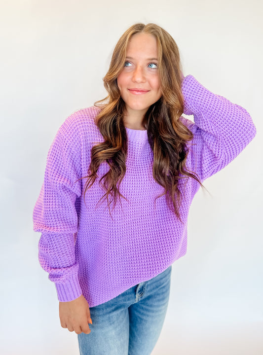 Waffley Cute Sweater - Lavender
