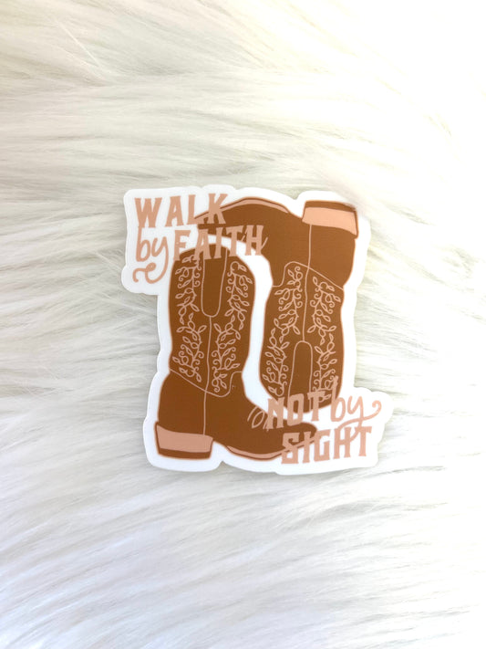 Anastasia Co. Sticker - Walk by Faith Not by Sight (Boots)