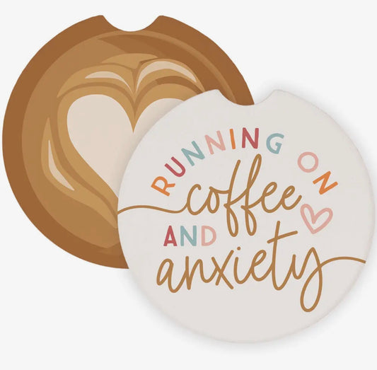 Car Coaster Set - Coffee & Anxiety