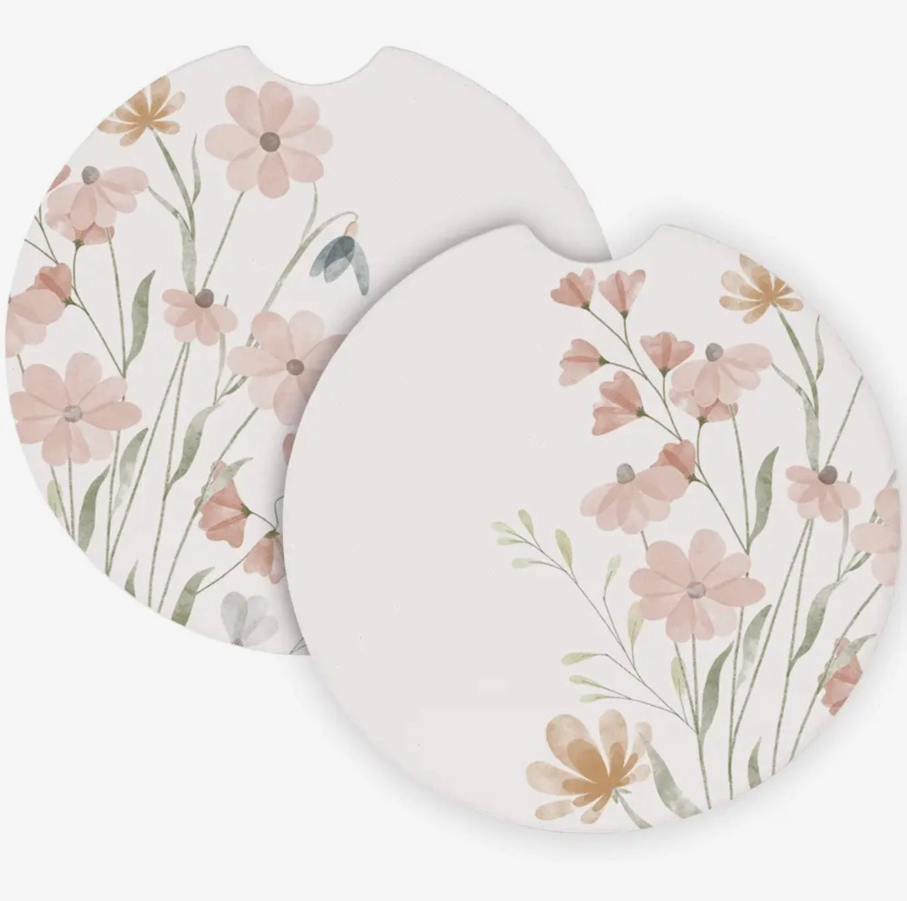 Car Coaster Set - Watercolor Floral