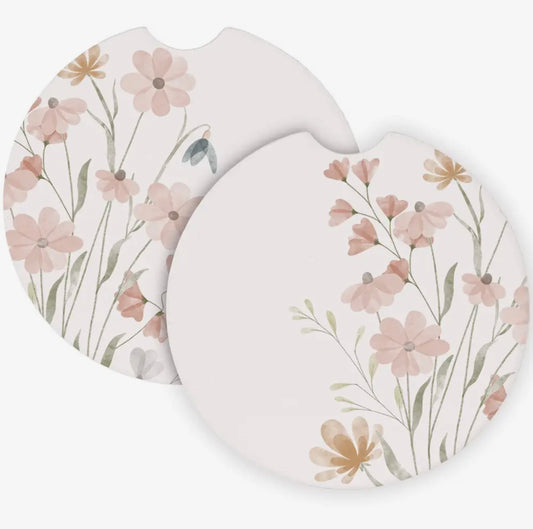 Car Coaster Set - Watercolor Floral