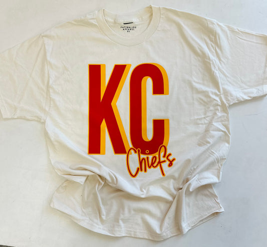 KC Cheifs Tee - Natural