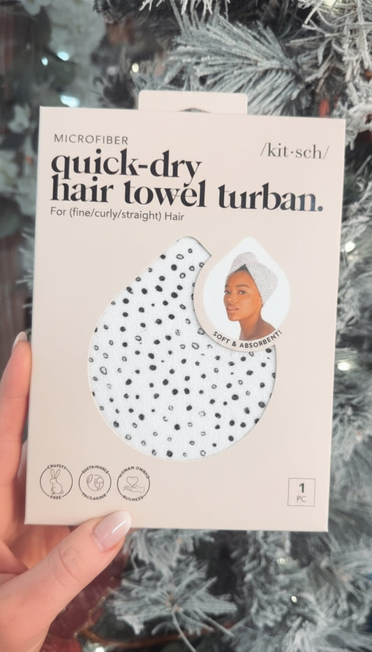 Kitsch Quick-Dry Hair Towel - Micro Dot