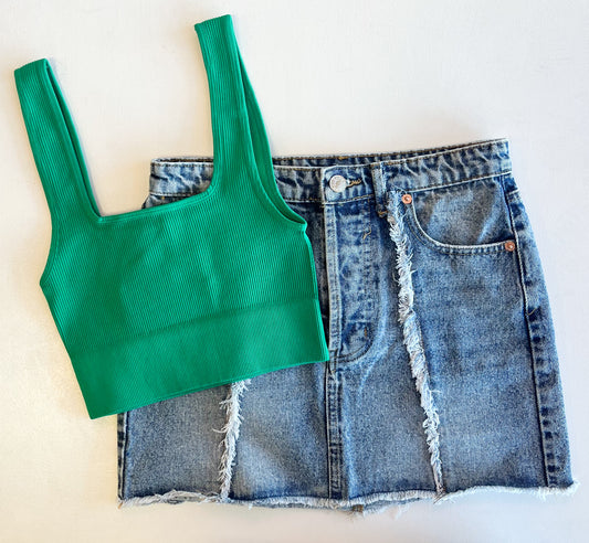 Basic Love Crop - Kelly Green