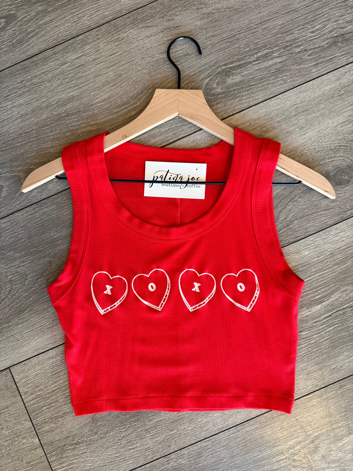 XOXO Convo Hearts Tank - Red