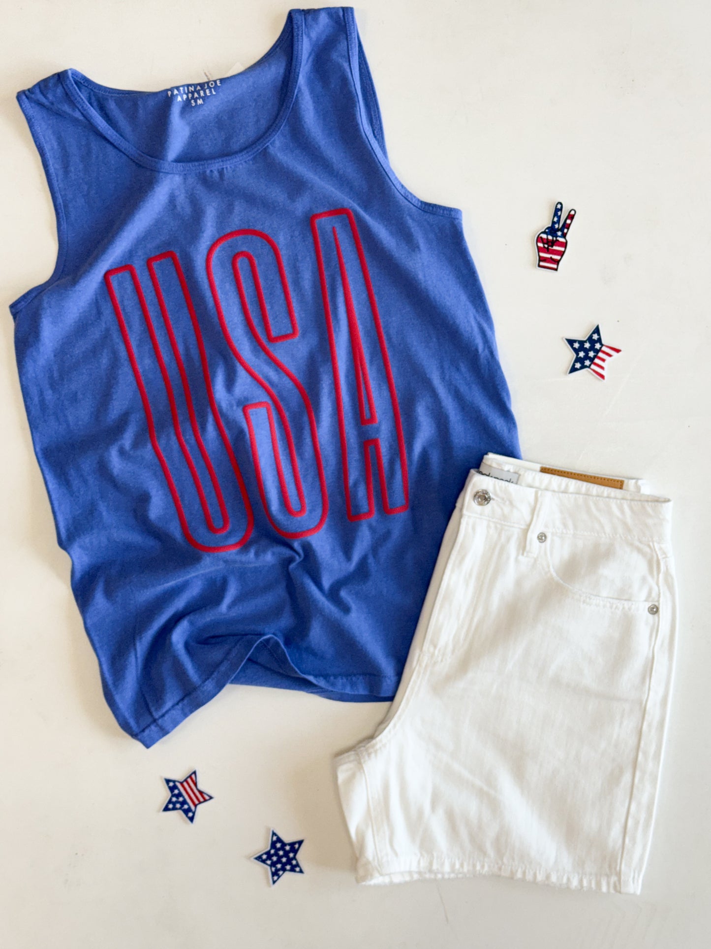 USA Puff Vintage Tank - Royal