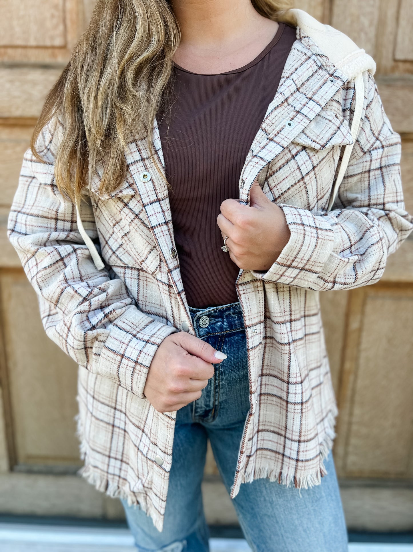 Cover Me Up Flannel Jacket - Sand