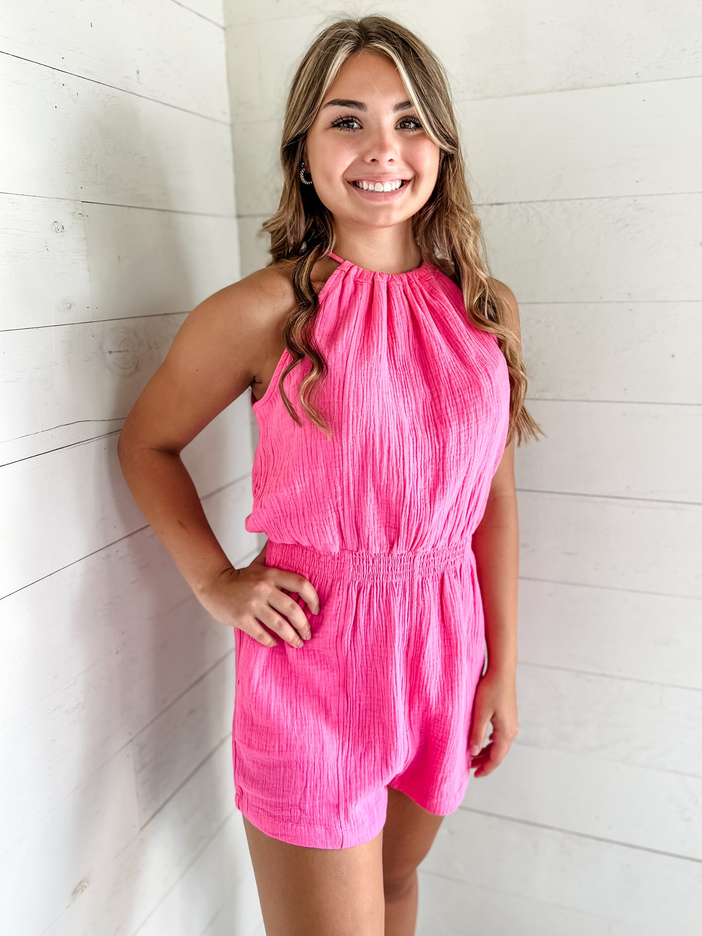 Sound of Sunshine Romper - Flamingo