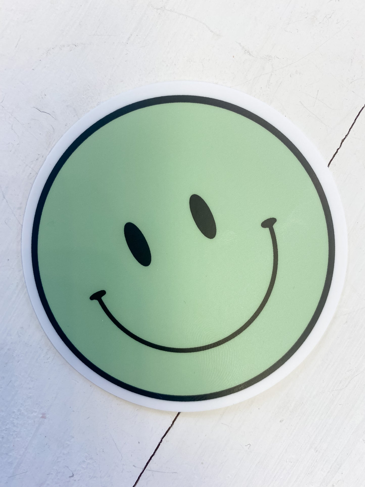Green Smiley Face- Sticker
